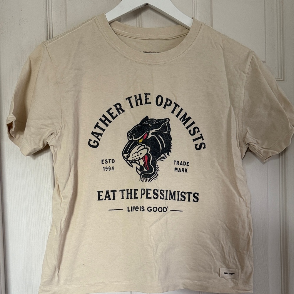 Life Is Good Beige Panther Tee